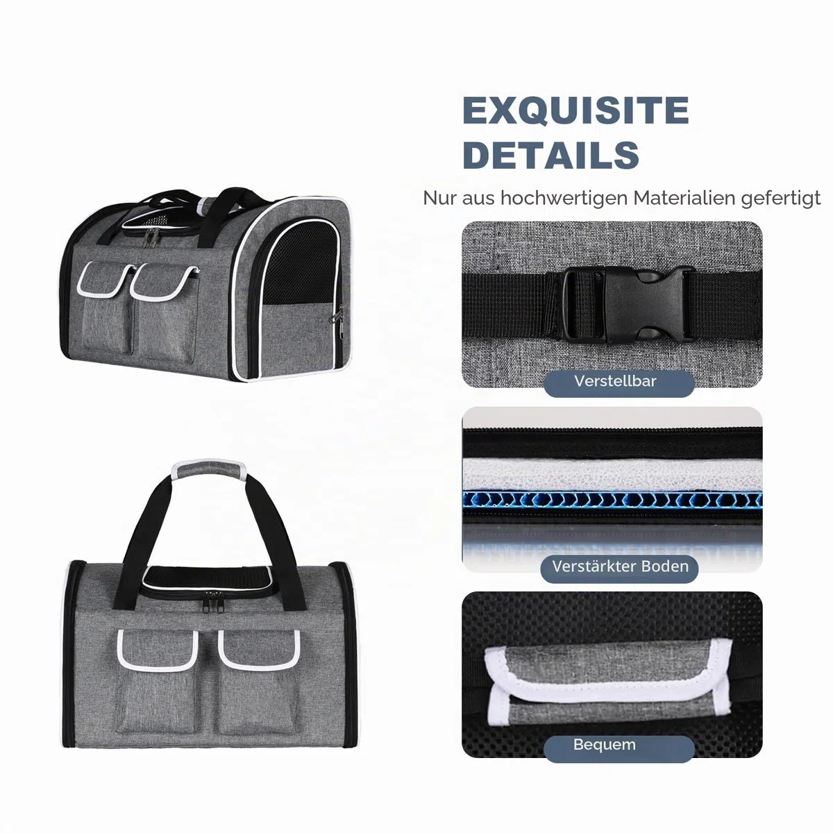 PETCUTE Katzenrucksack Hunderucksack für Katzen und Kleine Hunde,Atmungsaktiv Haustier Rucksack Katzentransportbox mit Herausnehmbarer Matte,Faltbar Katzentasche,Multifunktionales Transportbox Hund