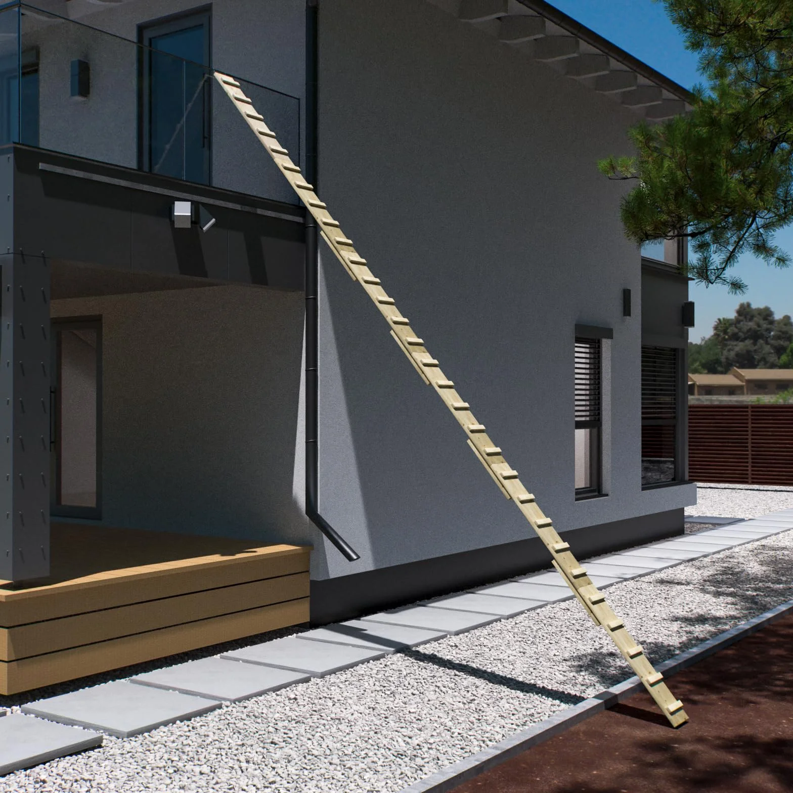 Katzenleiter Katzentreppe Katzenstufe für Balkon Treppe 4 m mit Metallhaken