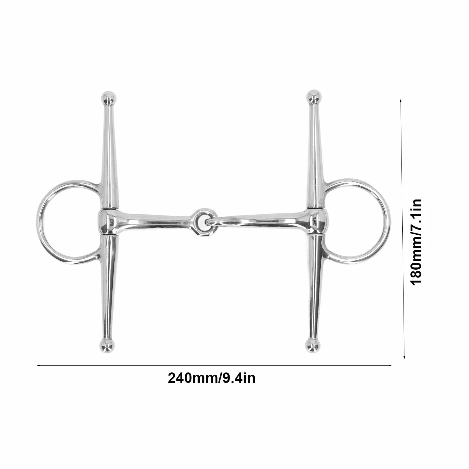 D-Ring-Trense, D-Trense Doppelt Gebrochen, 125 mm Pferdetrense Pferdemaulgebisse Vollbackentrense Edelstahlring Farm Jointed Bit Pferdegebiss Tack Snaffle Bit Pferdeknebel Dicke Bit