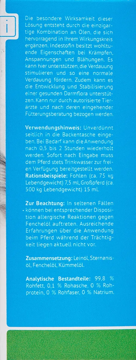 Indestofin, 100 ml, Lösung zum Eingeben bei leichten Verdauungsstörungen, reines Naturprodukt, Ergänzungsfutter für Pferde und Ponys (Packung mit 2)