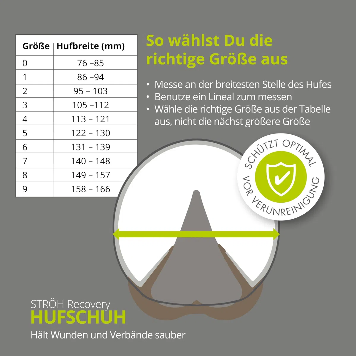 STRÖH Recovery Hufschuh (Gr. 9) • Medizinischer Hufschuh aus Neopren • Stabiler Hufschutz bei Verletzungen, Hufkrankheiten, Hufgeschwüren • Waschbarer Krankenschuh Pferd • Hufschuhe für Pferde