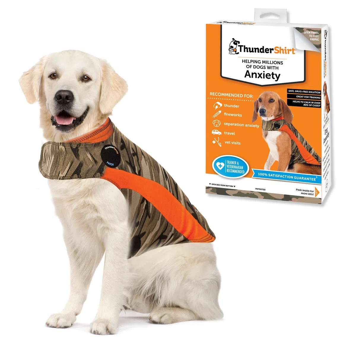 Thundershirt Hunde-Poloshirt für Hunde, Größe XL, Tarnmuster