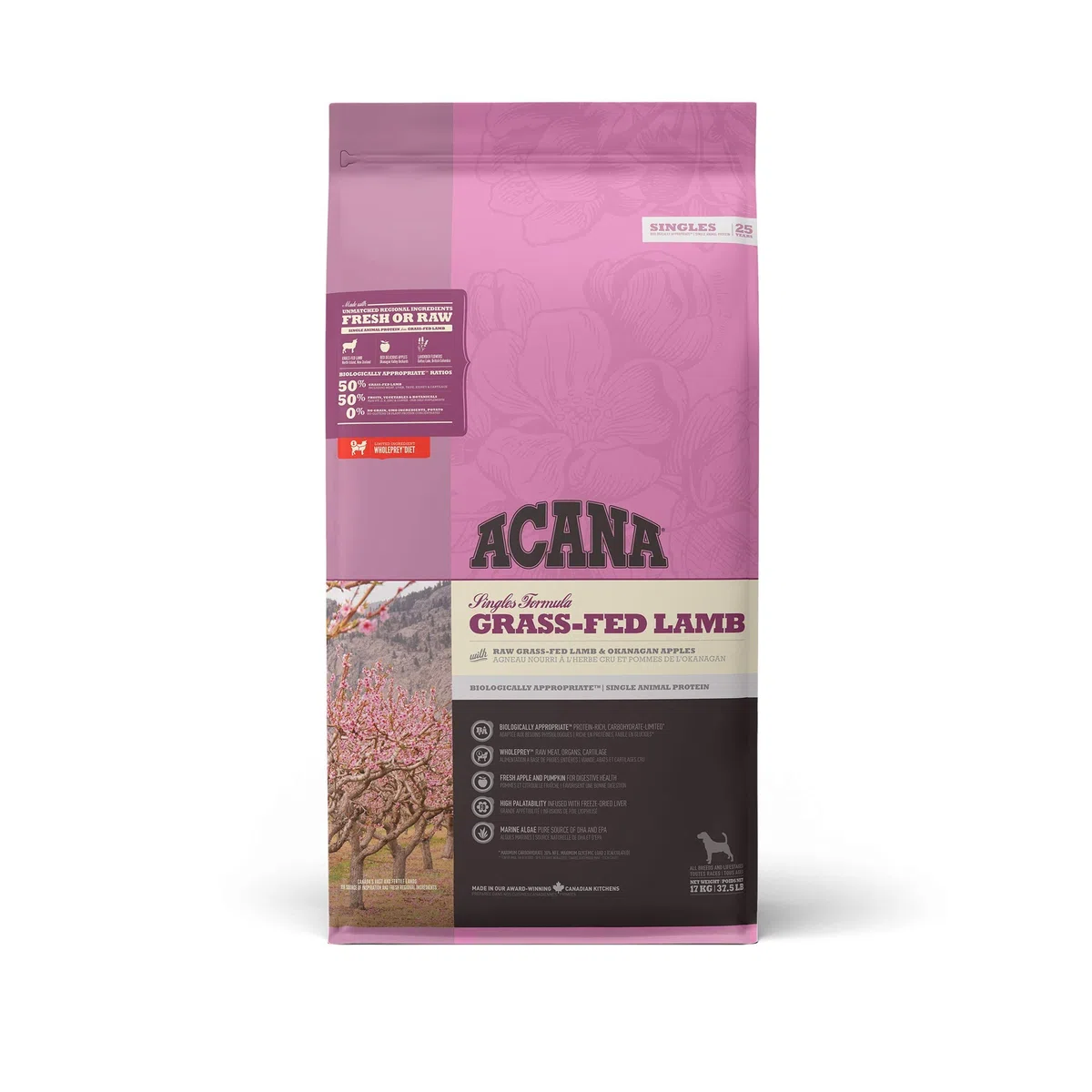 Acana Singles Grass-fed Lamb & Okanagan Apple Dog - 17 kg