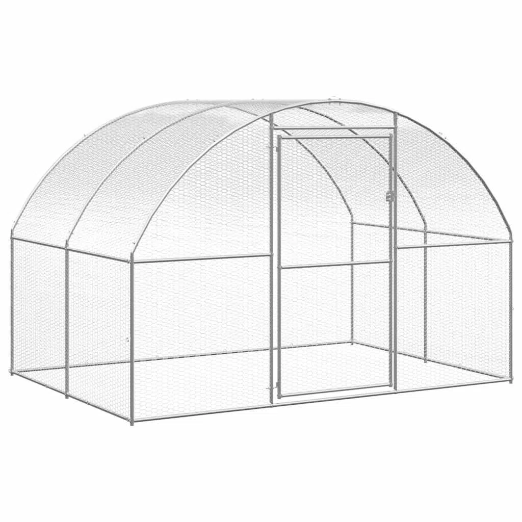 Willood Outdoor-Hühnerstall Verzinkter Stahl ohne Dach 3 x 2 x 2 m freilaufgehege Outdoor Kaninchen Katzen Chicken