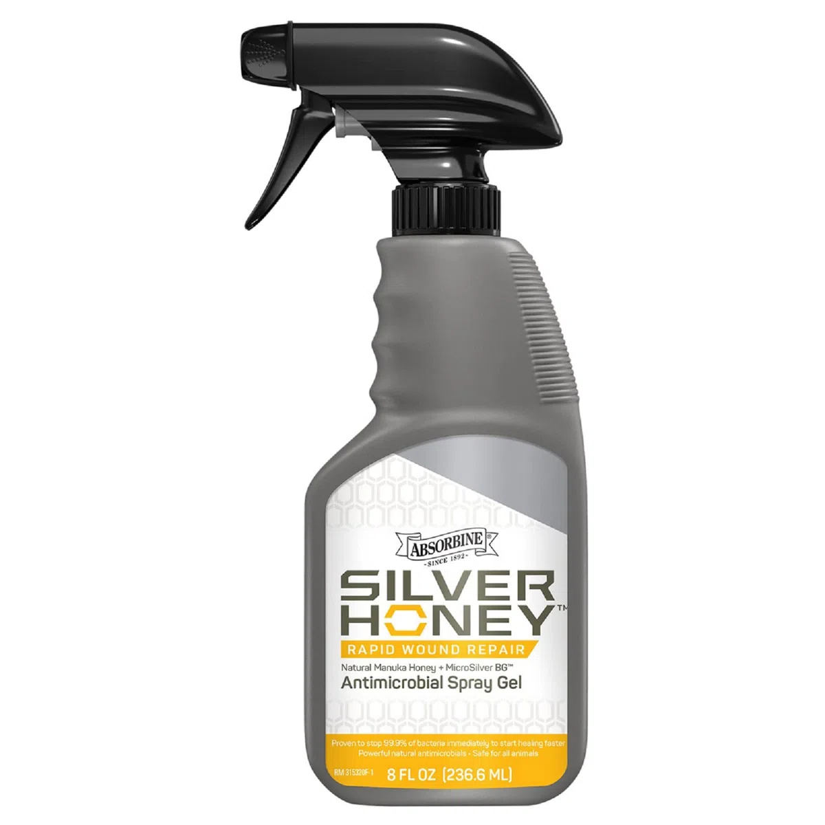 Absorbine Silver Honey Rapid Wound Repair Spray Gel | 236,6 ml | Wundpflegespray für Pferde, Hund und alle Anderen Tierarten | Manuka Honig und MicroSilverTM BG kombiniert