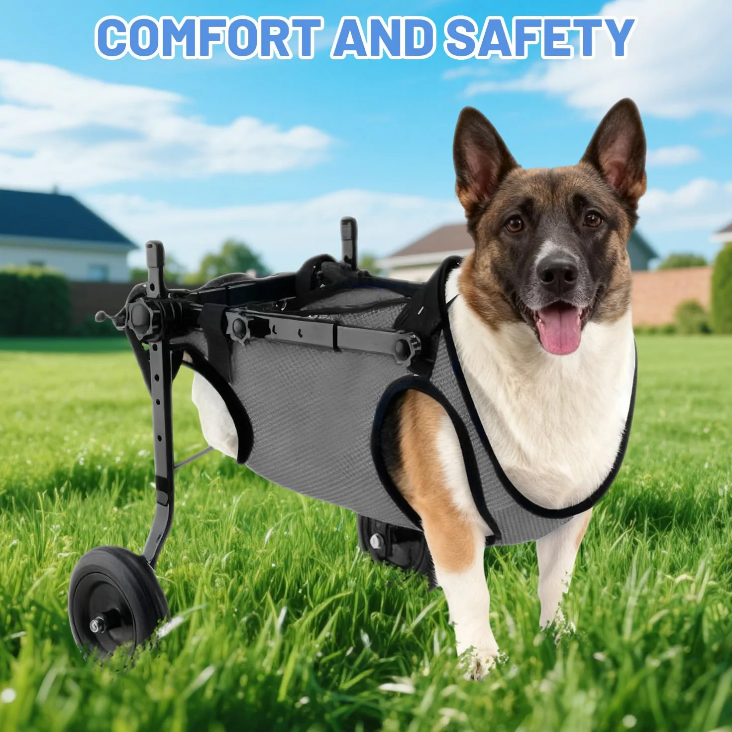 Kleiner Hunderollstuhl hinterbeine, Hunderollstuhl für Hinterbeine, Hund/Katze/Haustier-Rollstuhl, Unterstützt die Heilung, Hundewagen/Rollstuhl für Verletzte & Schwäche der Hinterbeine (Größe S)