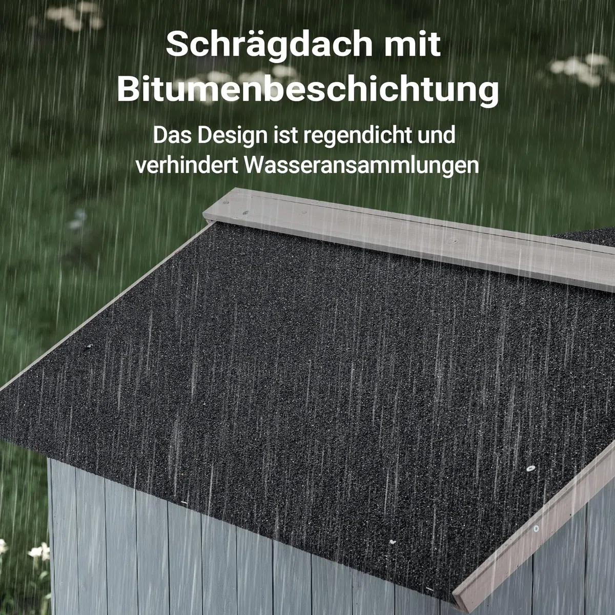 Wiltec Luxus XL Hundehütte 93,5 x 77,5 x 70 cm, grau weiß, Hundehaus aus Holz mit Veranda, Hundehöhle Outdoor für Balkon Garten Terrasse