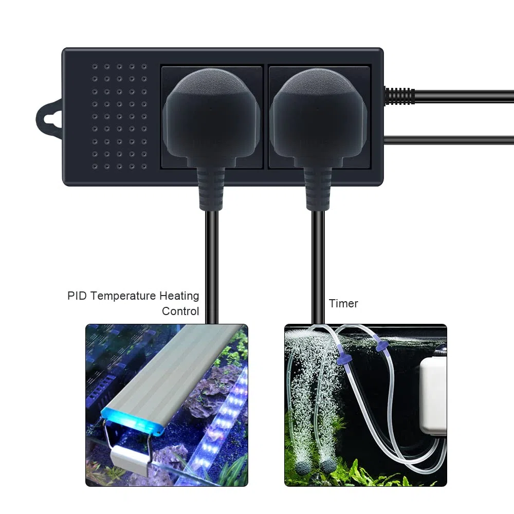 KETOTEK PID Tag Nacht Thermostat Dimmer Temperaturregler Steckdose Stecker mit Timer Digital Dimmthermostat für Wärmelampe Gewächshaus Aquarium Pflanzen Reptilien