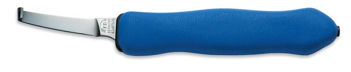 F. Dick Klauenmesser, Hufmesser EXPERT-GRIP 2K 2487 (rechts-kurz-schmal, extra scharfer Skalpell-Anschliff, 2K-Kunststoffgriff Blau) 62487500