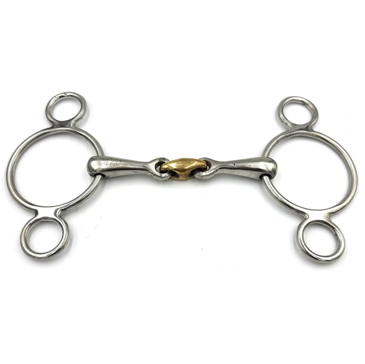 ES0259 JW Gebiss 3-Ringtrense 3-Ring Doppelt Gebrochen mit Kupfer anatomisch geformtes maulfreundliches aus Edelstahl Gebissstärke 16 mm (14.5 cm)