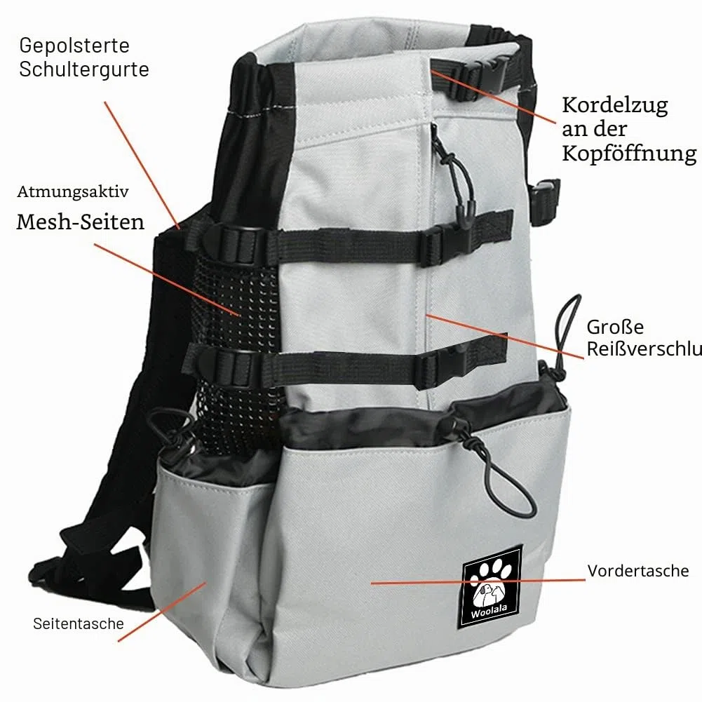 1–25 kg Hundetragetasche mit Kordelzug-Kopf-heraus-Design, belüfteter Haustier-Rucksack für kleine mittelgroße Hunde, tägliche Welpen-Tragetasche für Spaziergänge im Freien/ Sicherheit/ Bequem/ Leicht