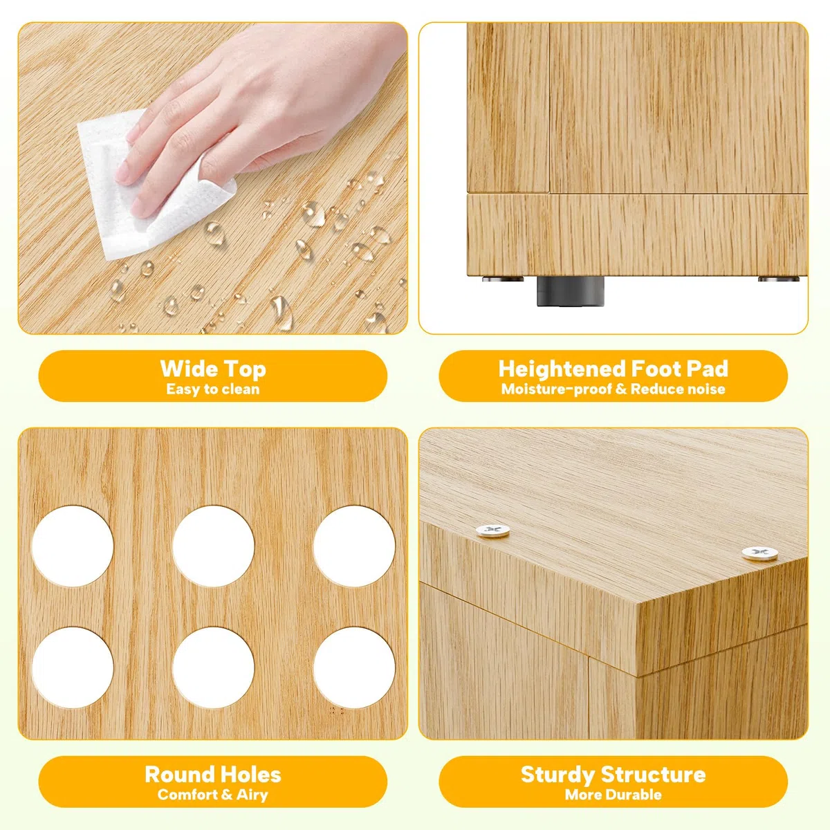 Hundekäfig-Möbel, SAUCE ZHAN Hundehütte mit Kissen für kleine/mittelgroße Hunde, Beistelltisch, Holzkiste für Haustiere im Innenbereich, Holzfarbe