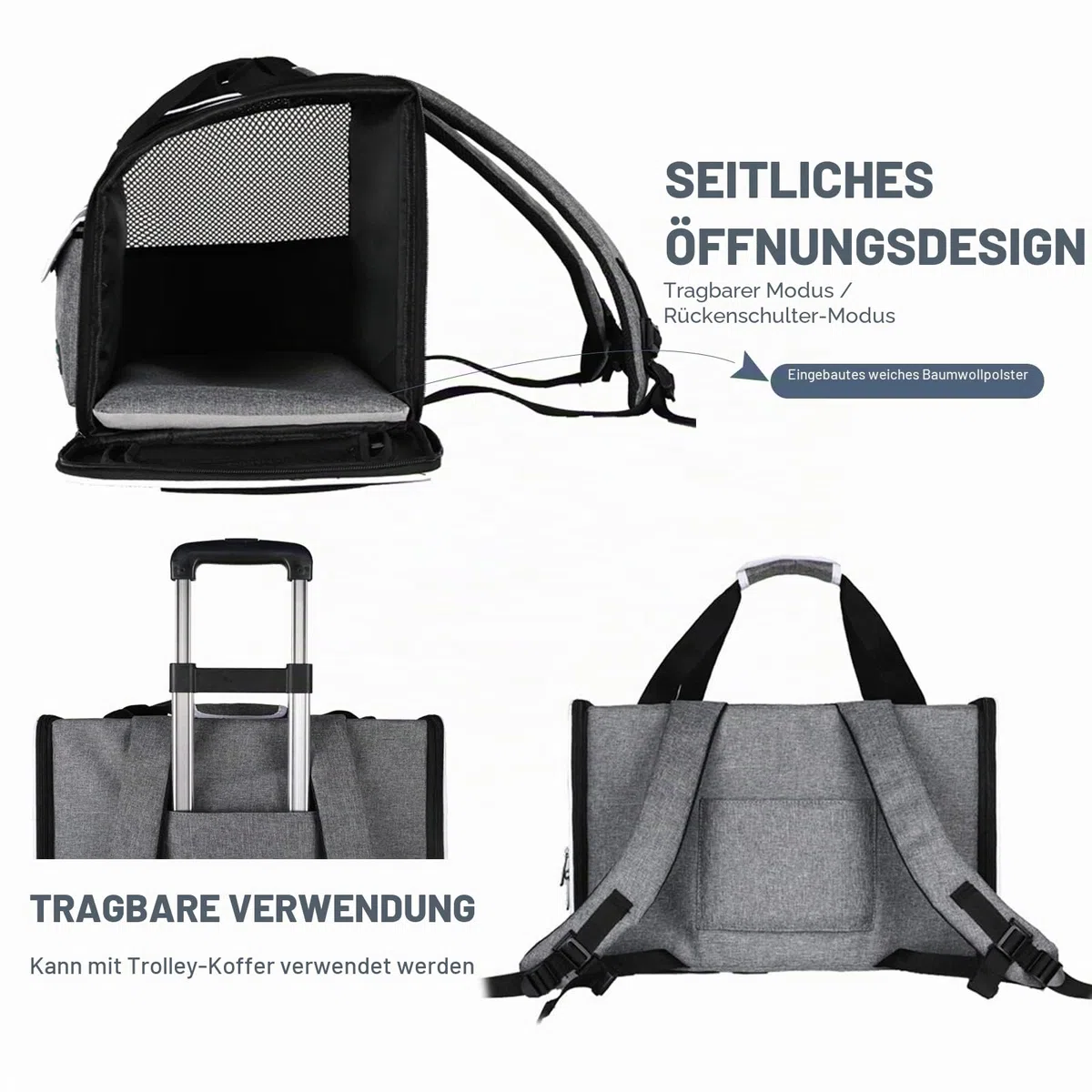 PETCUTE Katzenrucksack Hunderucksack für Katzen und Kleine Hunde,Atmungsaktiv Haustier Rucksack Katzentransportbox mit Herausnehmbarer Matte,Faltbar Katzentasche,Multifunktionales Transportbox Hund