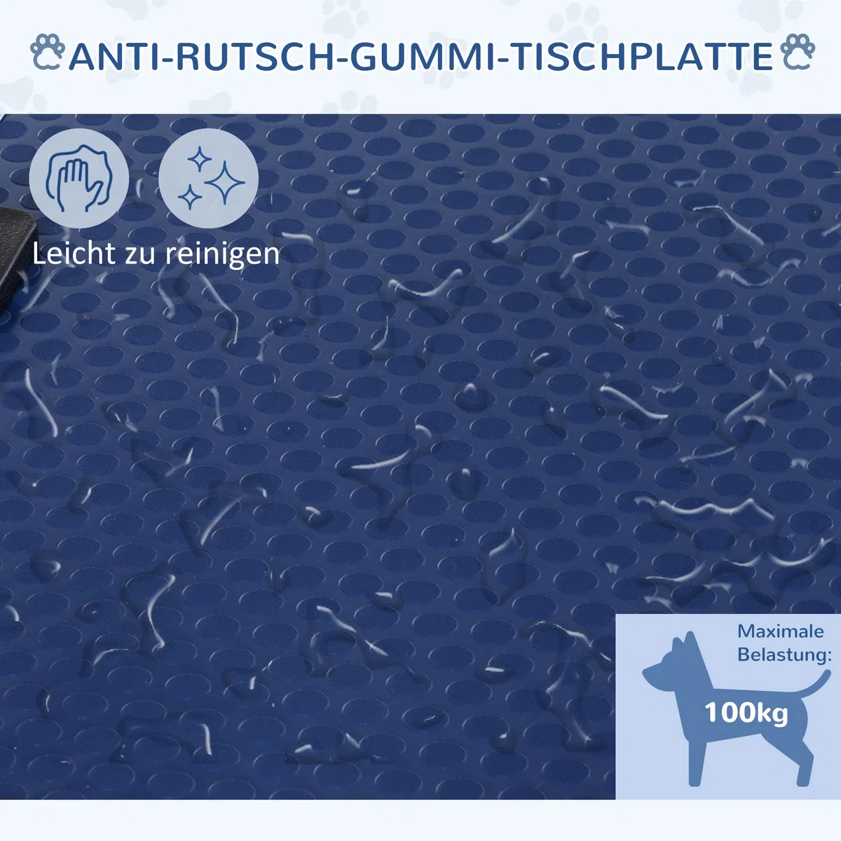 PawHut Hundepflegetisch Höhenverstellbar Tierpflegetisch Klappbar Hunde Pflegetisch Hundefriseur Tisch Schertisch Trimmtisch mit Unterkorb für Hunde Katzen bis zu 100 kg Blau