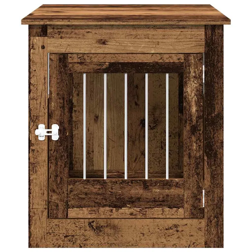 vidaXL Hundekäfig im Möbelstil Altholz-Optik 64,5x80x71 cm, Hundebox, Hundehaus, Hundehütte, Möbel-Stil, Möbel Look