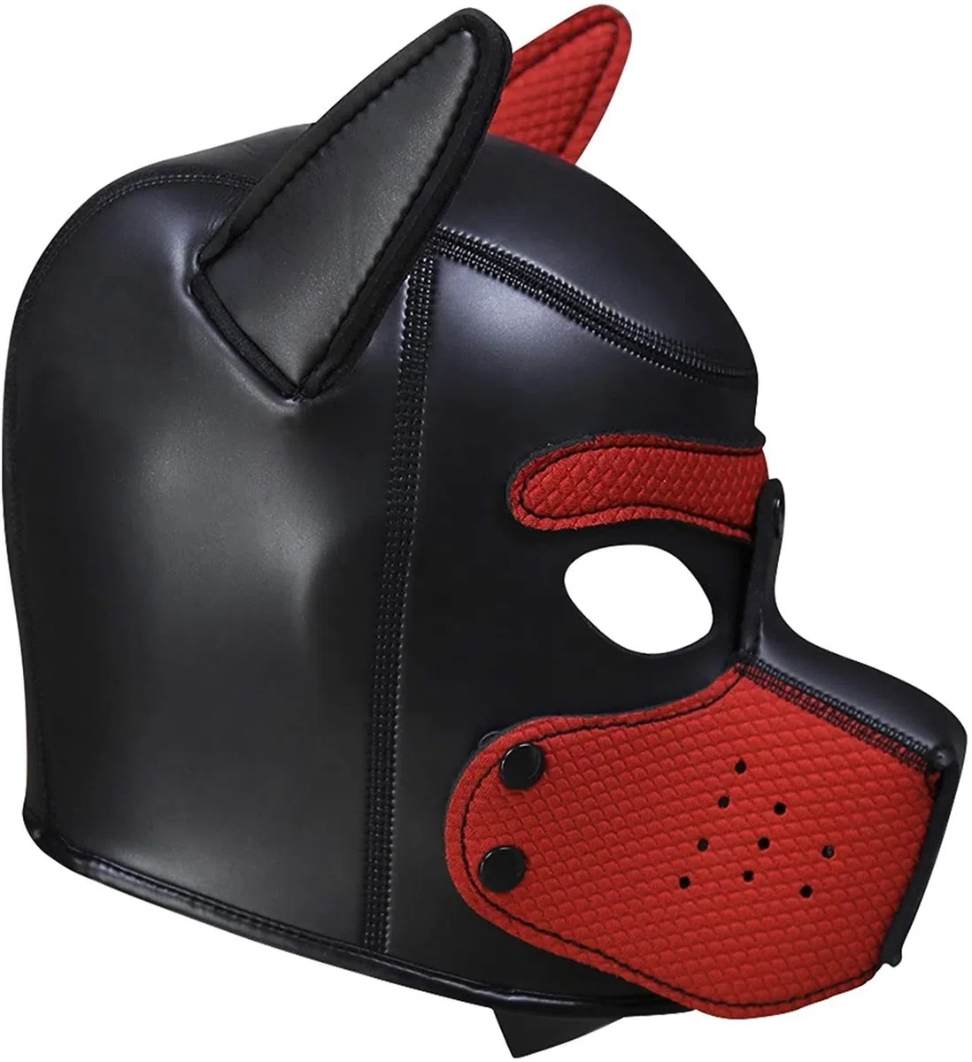 Hundemaske, Weiche Latex Petplay Hundemaske mit Ohren Welpenmaske Hunde Masken, Abnehmbarer Mund, Geeignet für Halloween, Urlaubsparty