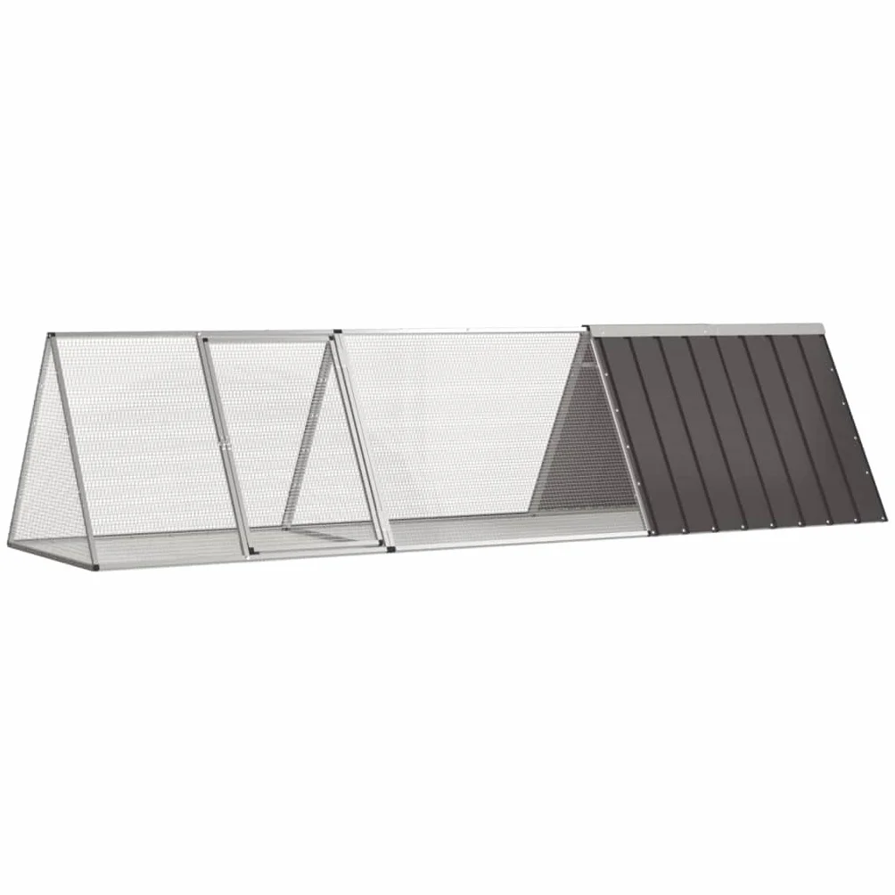 Kaninchenkäfig Anthrazit 302,5x80,5x71 cm Hasenstall aus verzinktem Stahl Modularer Meerschweinchenkäfig Outdoor Kleintierstall Wetterfest Hasenauslauf für Garten
