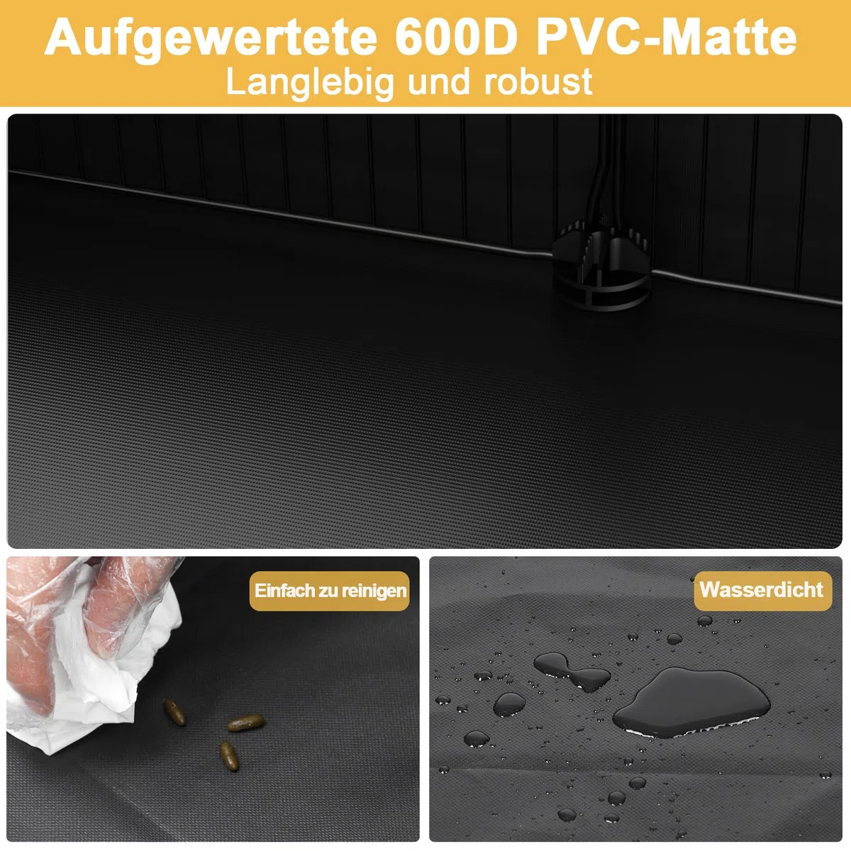 Aystkniet Meerschweinchen Gehege, Freigehege mit oberer Abdeckung & Wasserdichtem Bodenfutter, 122CM x 60CM x 40CM Kleintiergehege für Hamster, Kaninchen, Schildkröte, Kätzchen Gerbil, Kleintierkäfig