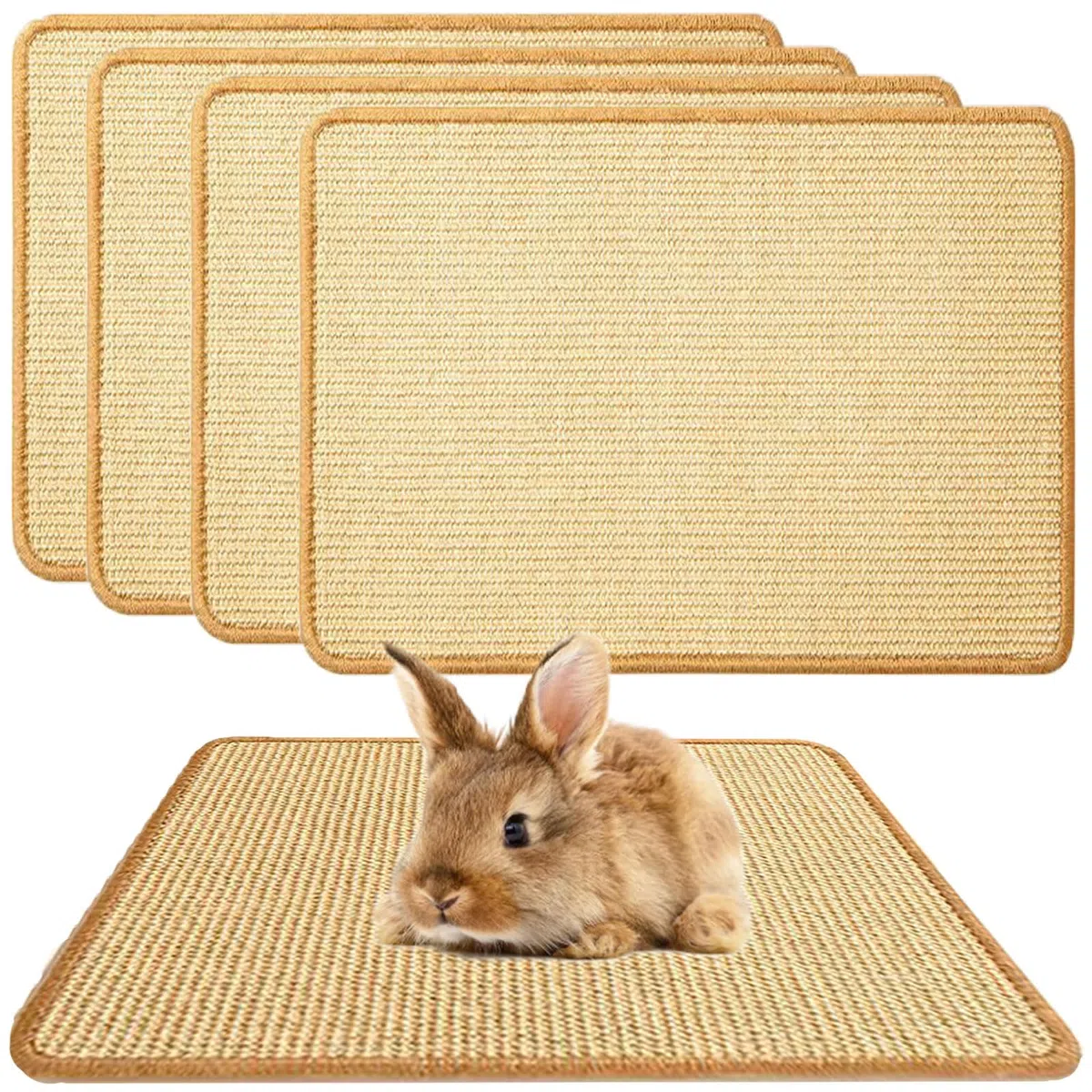 Kratzmatte für Kaninchen, natürliches Kaninchen, Krallen- und Zahnpflege, Matten für Käfige, Kauspielzeug, Haustierkäfig, Bettwäsche zum Beißen, Schlafen, Nisten