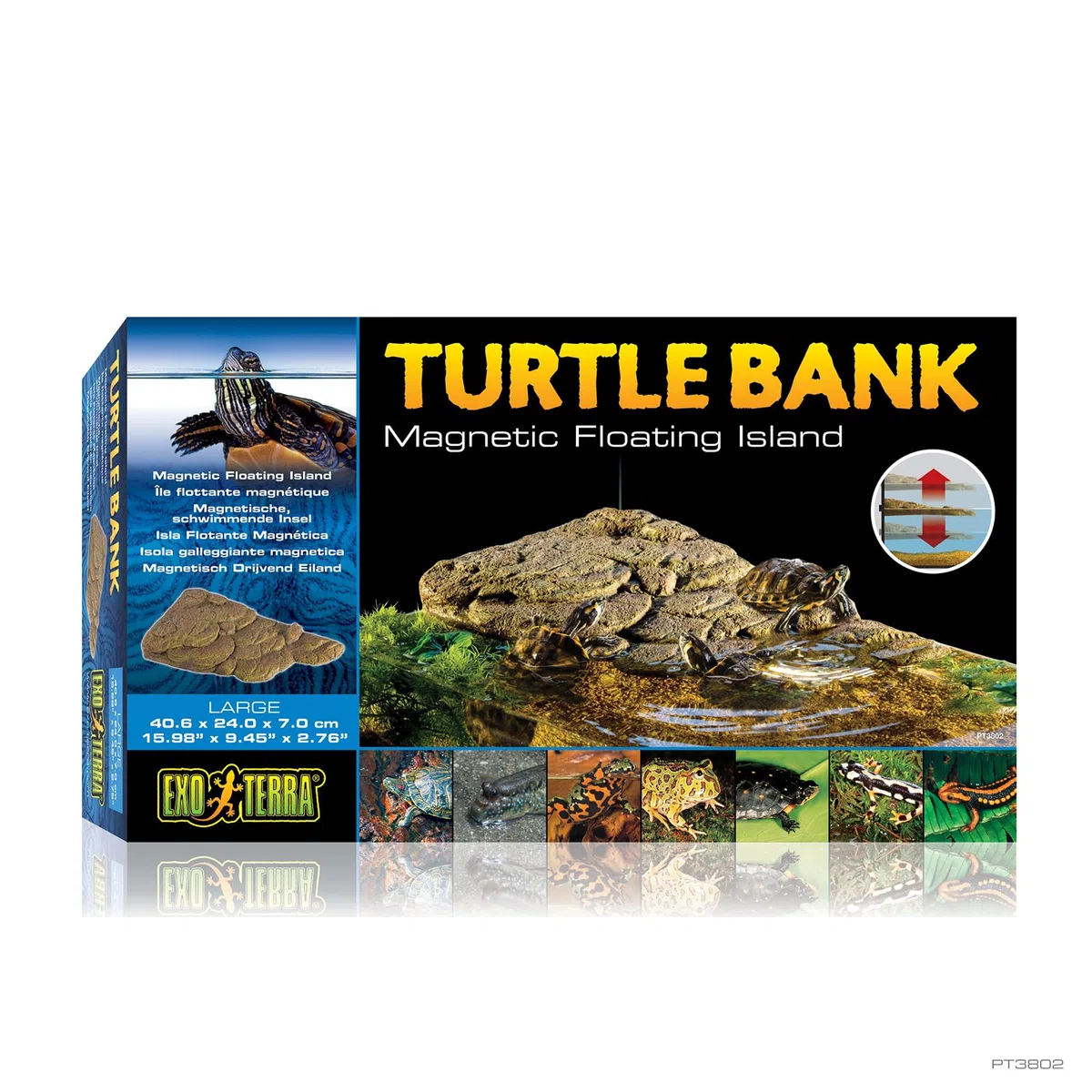 Exo Terra Turtle Bank, magnetische, schwimmende Insel für Schildkröten, ideal für Aqua-Terrarien, groß