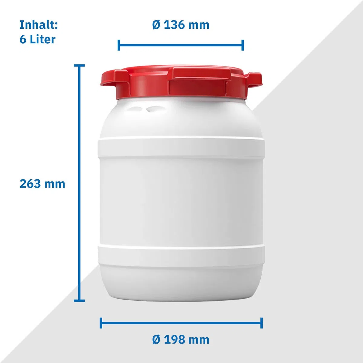 DIE BOX FABRIK Futtertonne für Tierfutter mit Deckel & Schaufel | Große Öffnung | Tierfutterbehälter | Futtercontainer | Futterbox | HDPE | Top-Qualität (6 Liter)