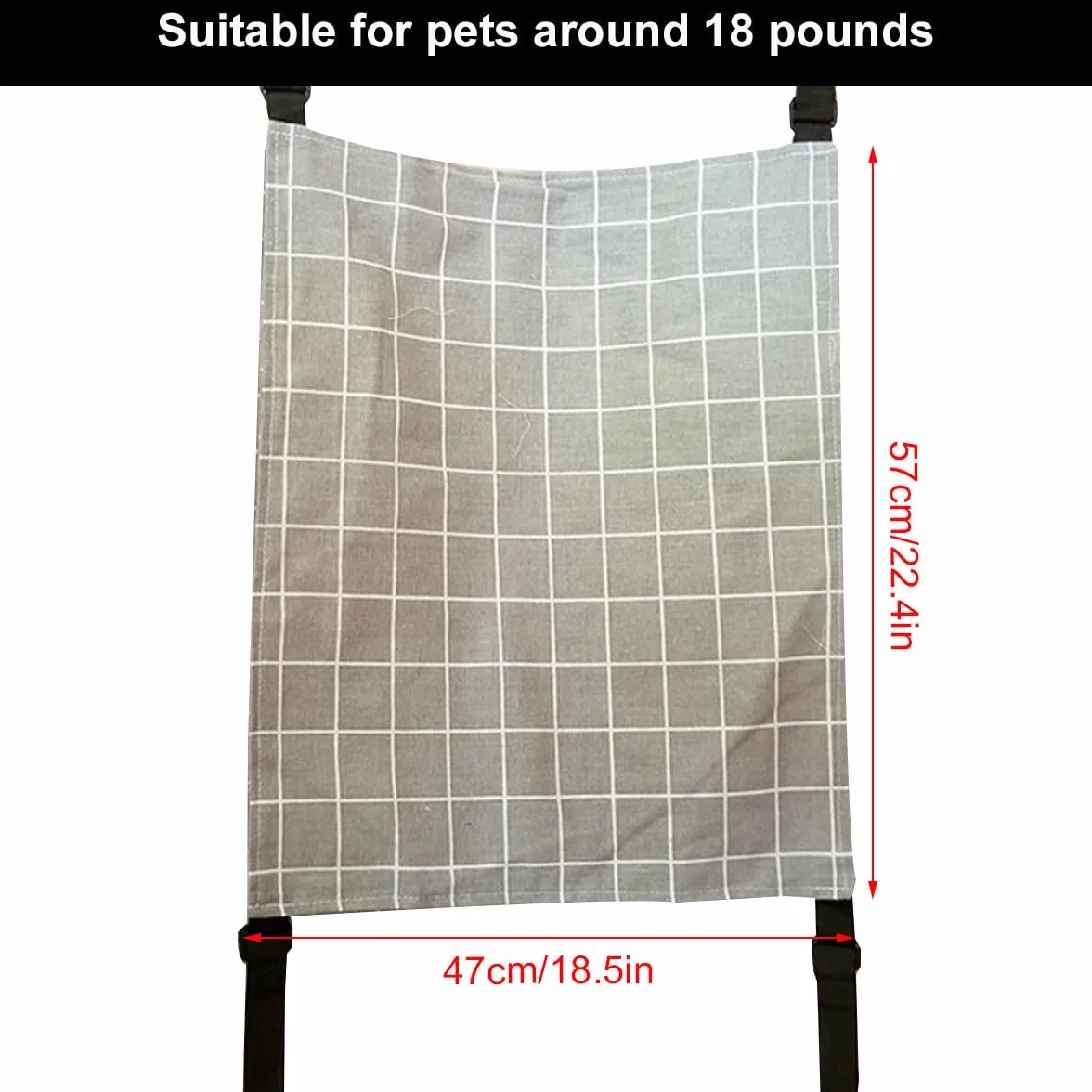 Helweet Katzenhängematte, Haustierkäfig-Hängematte, Haustier Hängematte, Katzenschaukel, mit Verstellbaren Trägern, Geeignet für Haustiere mit Einem Gewicht Von Nicht Mehr Als 9 kg (57 x 47cm)