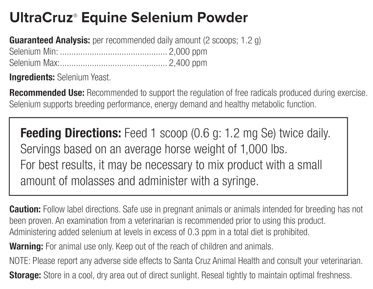 UltraCruz Selenhefe für Pferde; 450 g, Pulver, sc-363248