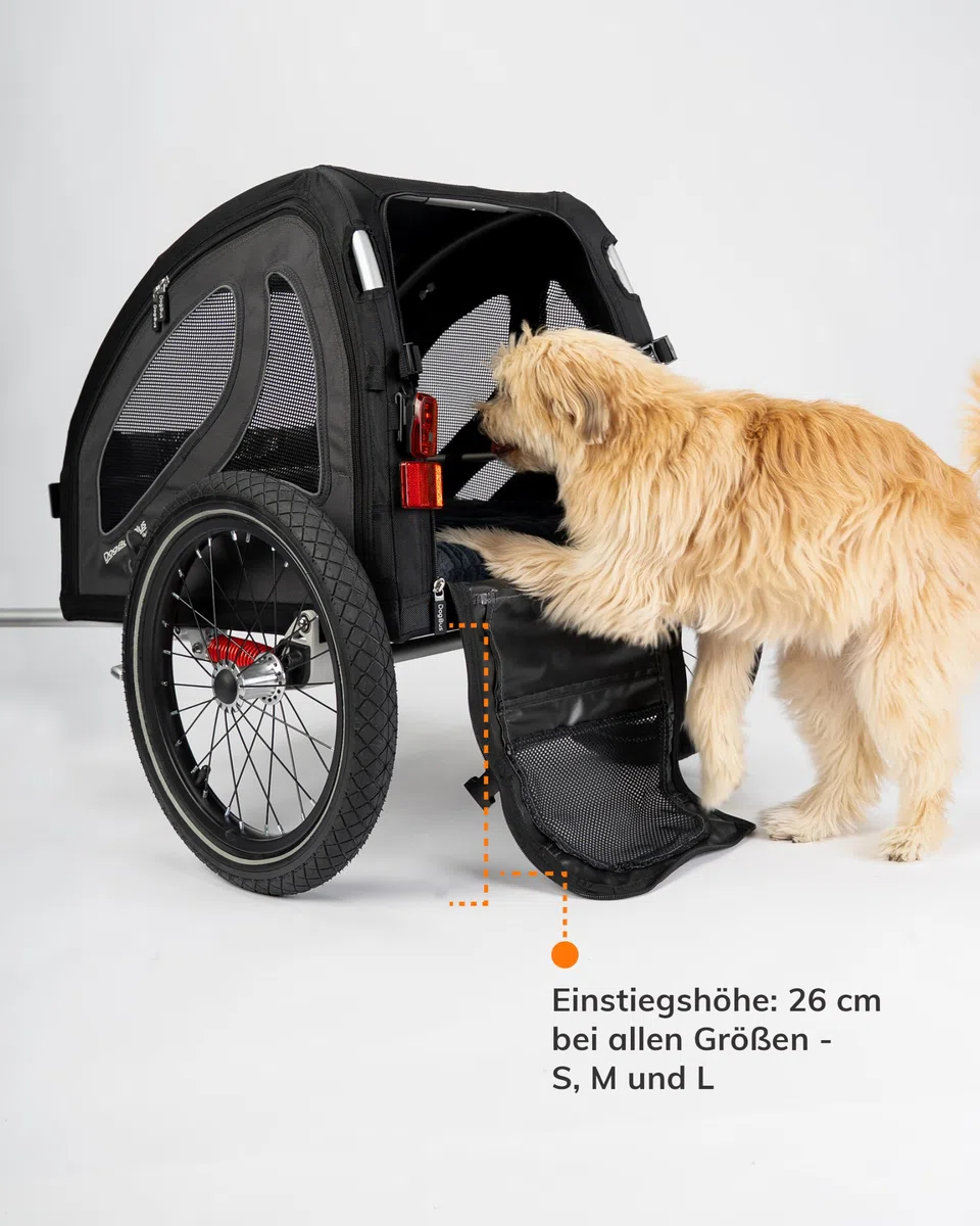 TrendPet DogBus Plus S - Gefederter Aluminium Fahrradanhänger, Hundeanhänger für kleine bis mittlere Hunde