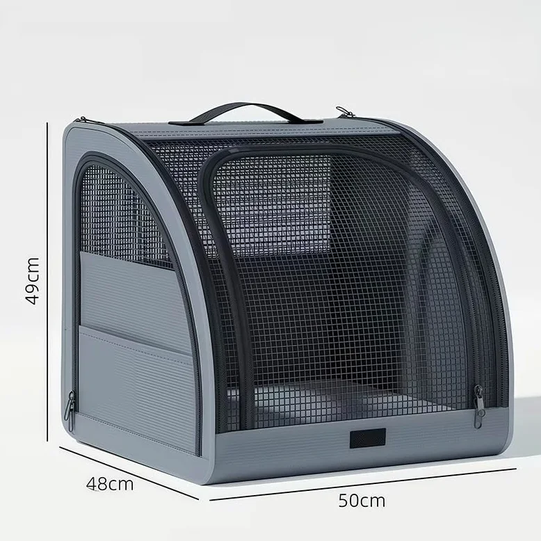 Auto Hundebox für VW Lupo/Fox/Up!, Faltbare Transportbox Rücksitz Kofferraum, Oxford Gewebe Hundebehausung 3 Reißverschlusstüren Belüftung,Grey