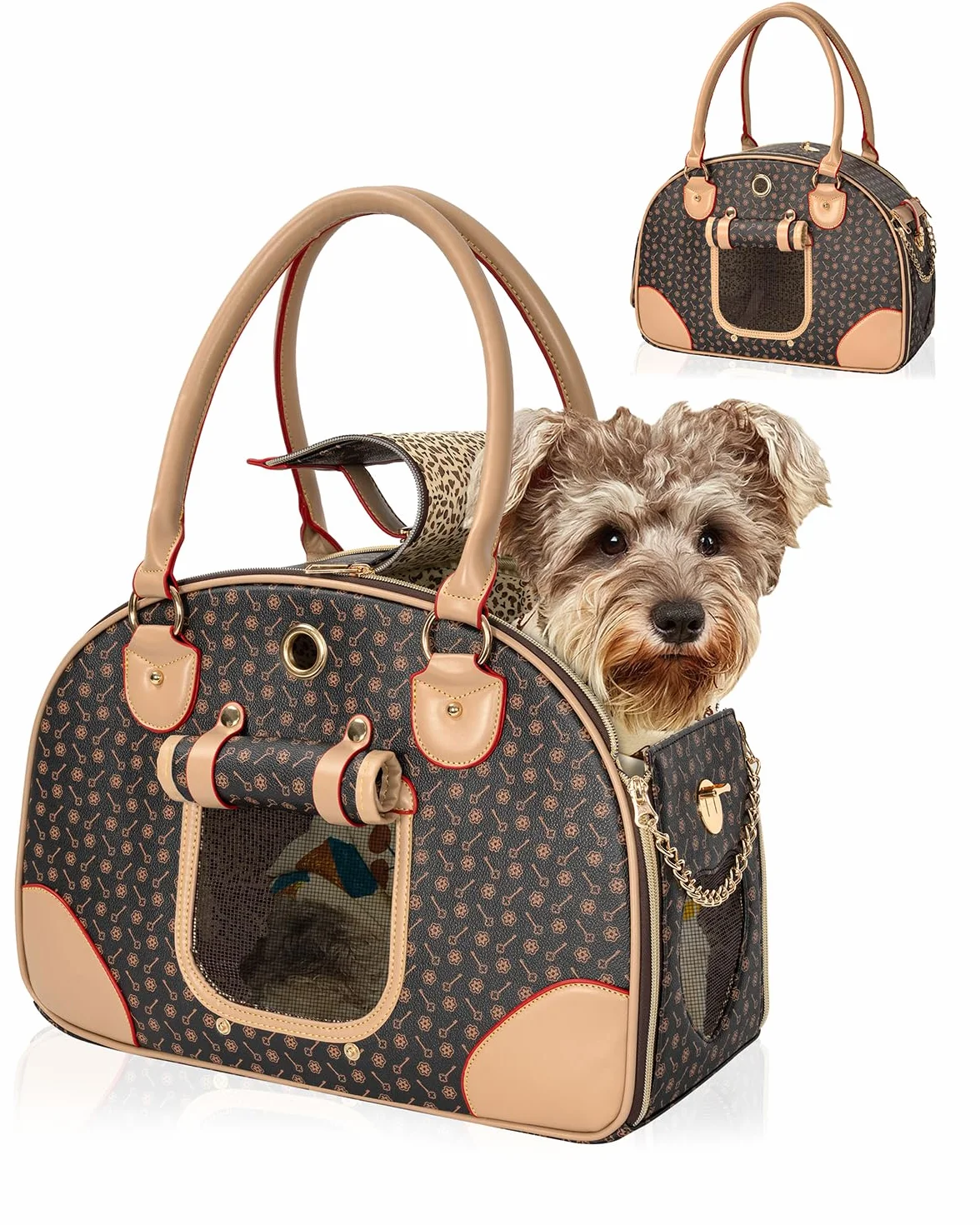 OUUTMEE Hundetasche Tragbarkeit,42 x 18 x 31 cm Hundetransporttasche bis 4 kg,Hunde Reisetasche,Geeignet für den Transport Kleiner Hunde und Katzen auf Ausflügen