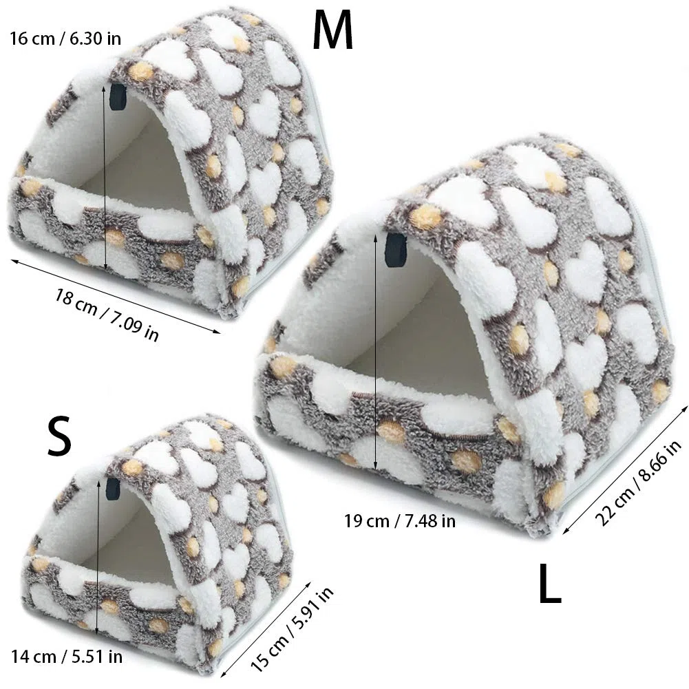 LeerKing Kleintiere Kuschelhöhle Meerschweinchen Kuschelbett Nest Plüsch Haus Hängematte für Ratte Hamster Nager Frettchen Bartagame Degu Braun M