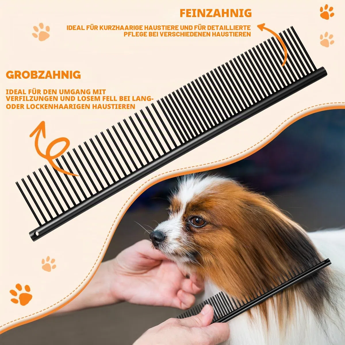 Moontay 7 Zoll Fellschere Hundeschere professionelles Hundepflege-Scherenset Hundeschere Tierpflege-Schere mit Gebogene/Gerade/Chunker/Ausdünnungsschere Schwarz