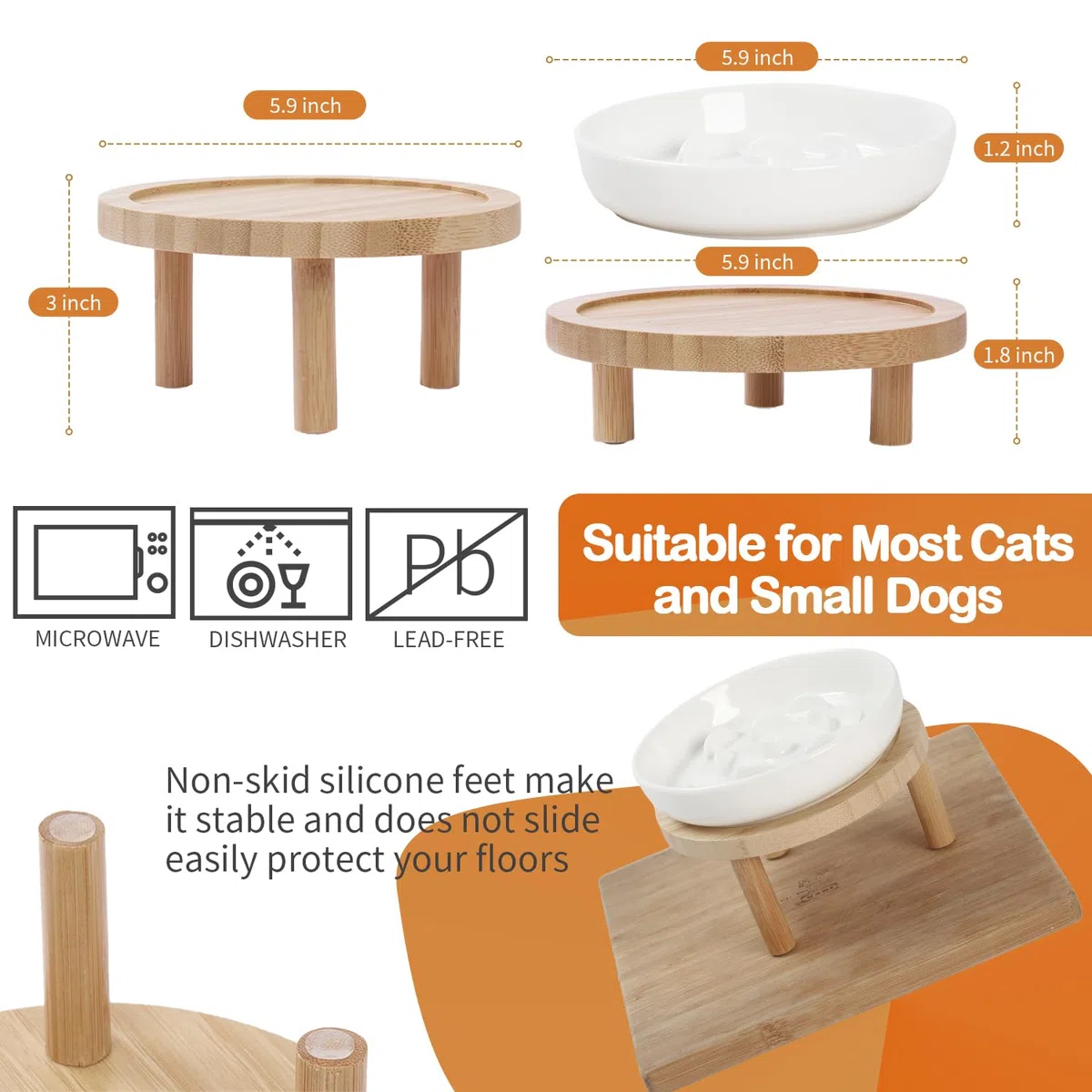 Lusifaco Anti Schling Napf Katze Erhöht, Keramik Antischlingnapf Katze, Slow Feeder Katzen Nassfutter, Antischlingnapf für Katzen (1 Anti Schling Napf)