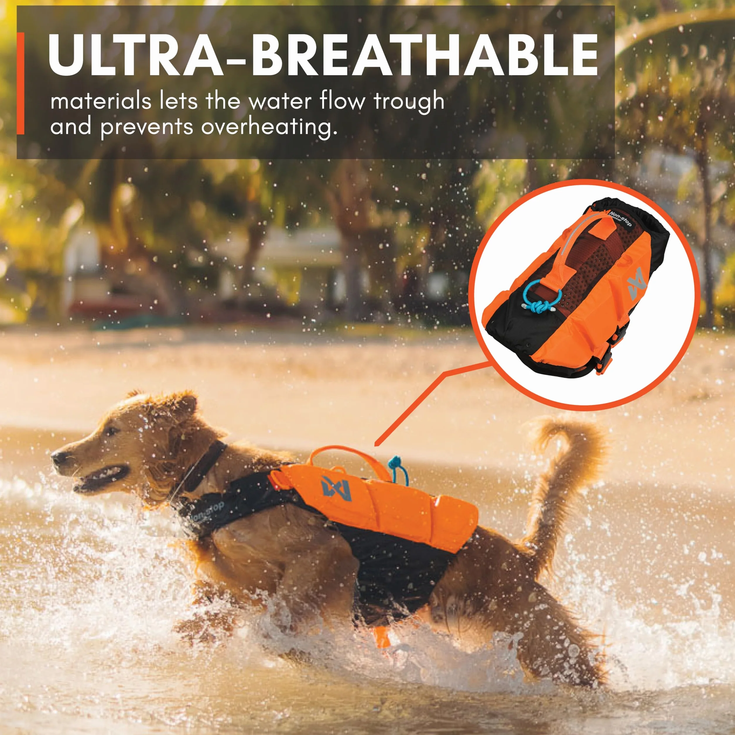Non-stop Dogwear Protector Life Jacket Schwimmweste für Hunde, SUB, Rehabilitation, Größe 3