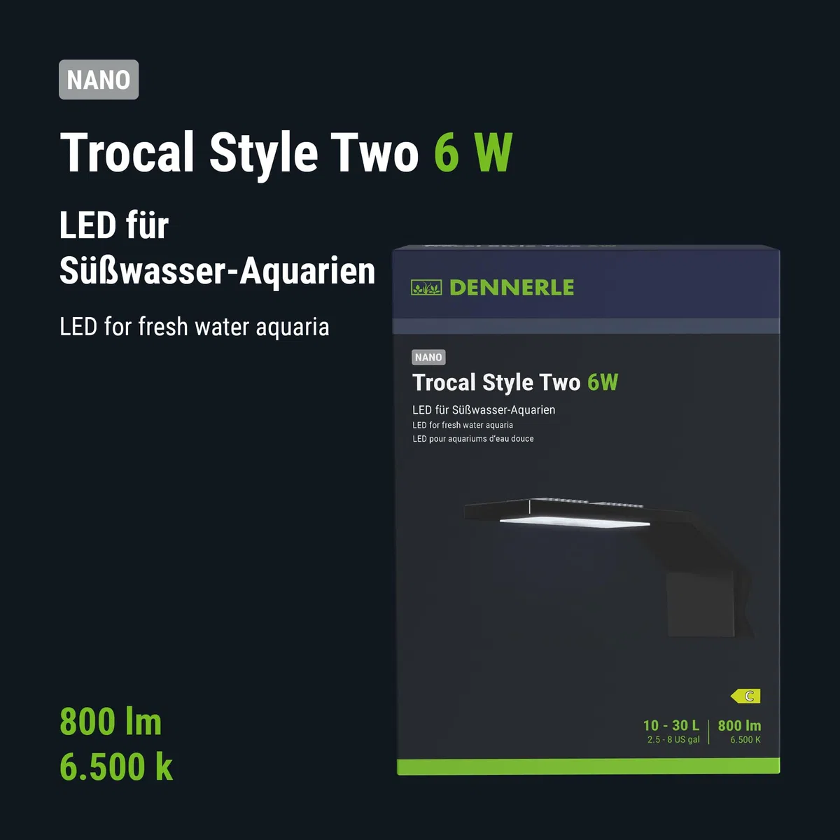 Dennerle Trocal Style Two, 6 Watt - LED Beleuchtung für Nano Süßwasser Aquarien