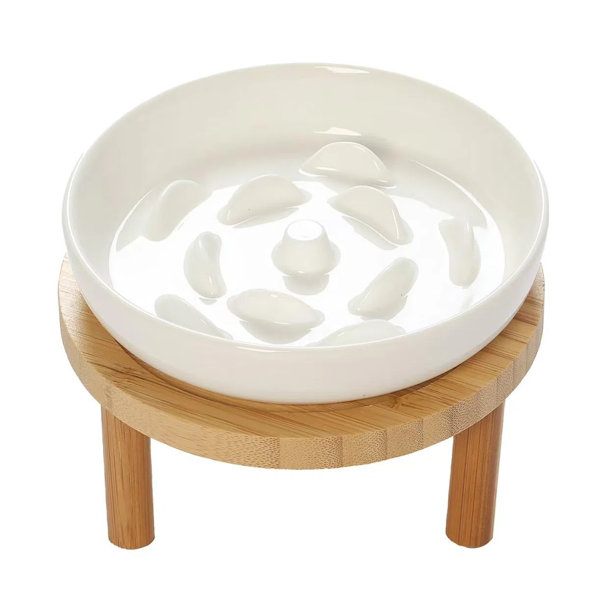 Lusifaco Anti Schling Napf Katze Erhöht, Keramik Antischlingnapf Katze, Slow Feeder Katzen Nassfutter, Antischlingnapf für Katzen (1 Anti Schling Napf)