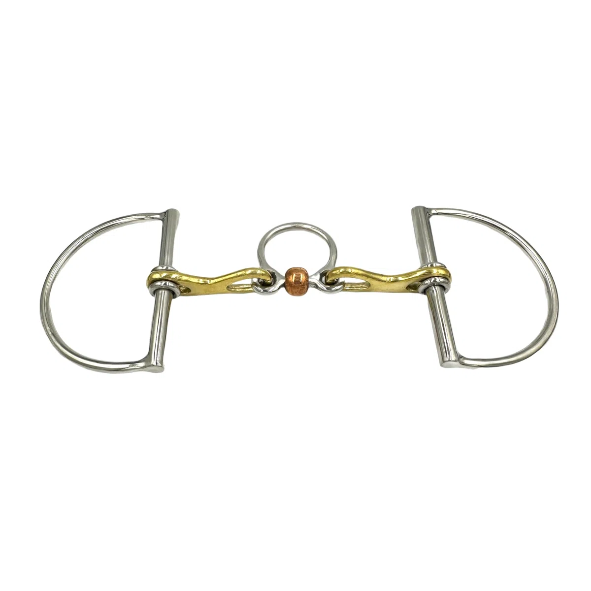 ES0169 JW Gebiss D-Ring D-Trense spezielles Port Trainer Bit mit Kupferrolle aus Edelstahl Gebissstärke 14 mm (13.5 cm)