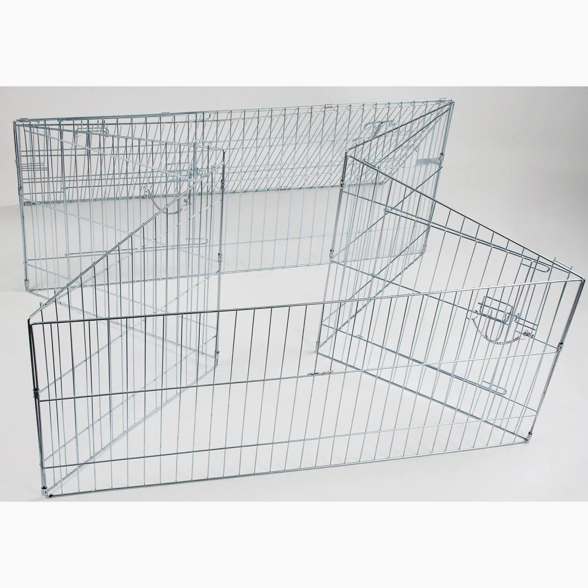 Kerbl Freilaufgehege (Gehege für große Kanninchen + Hasen, Maße 115x115 cm, Höhe 60 cm, Gitterabstand 3,5 cm, Auslauf mit Zwei Türen) 82845