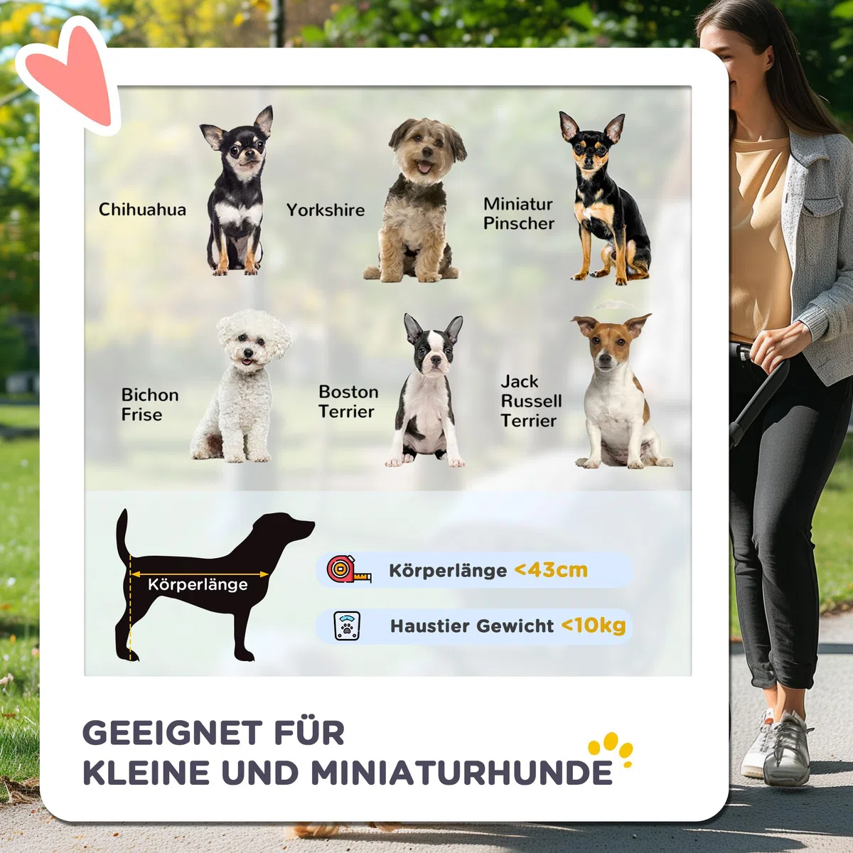 PawHut Hundebuggy Hundewagen Buggy für kleine Hunde und Katzen Haustierwagen Pet Stroller Katzenbuggy Oxford Rot 76,5 x 52 x 95 cm