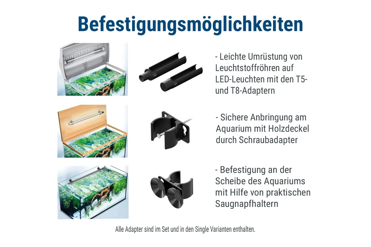 Tetra LightWave Set 520 mm Aquarium LED Beleuchtung - energieefiziente und langlebige Aquarium Lampe mit Adaptern und Netzstecker