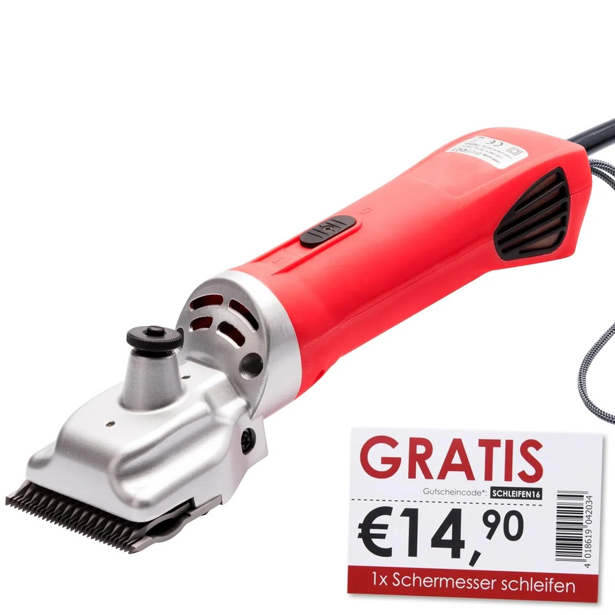 VOSS.farming profiCUT Schermaschine für Pferde, extra leise und laufruhig, mit Aesculap Messersatz und Gratis Schermesser schleifen, Pferdeschermaschine Haarschneidemaschine