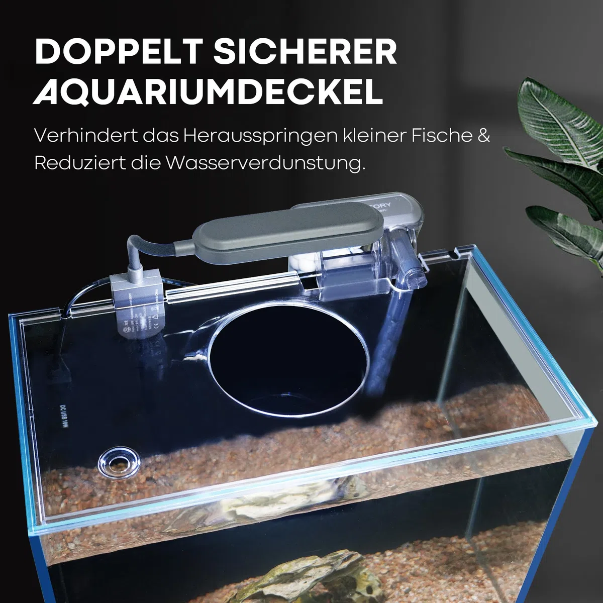 Aquarium Desktop-Set 10L Kleines Fischbecken 30x15x22, Ultra-Klares Glas mit Selbstreinigungsfilter, Helles Licht, Heizung, Steine,Kies, Reinigungswerkzeug, Randloses Fischglas für Anfänger Starterkit